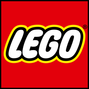 LEGO logo on red background